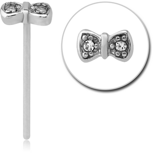 SURGICAL STEEL STRAIGHT JEWELLED NOSE STUD