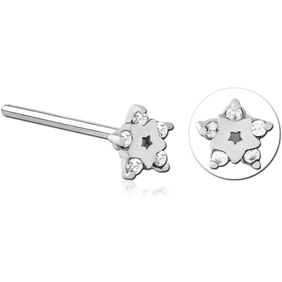 SURGICAL STEEL STRAIGHT JEWELLED NOSE STUD