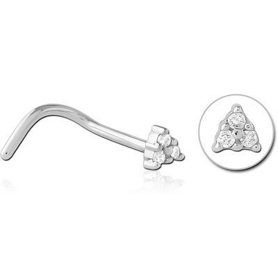 SURGICAL STEEL CURVED JEWELLED NOSE STUD