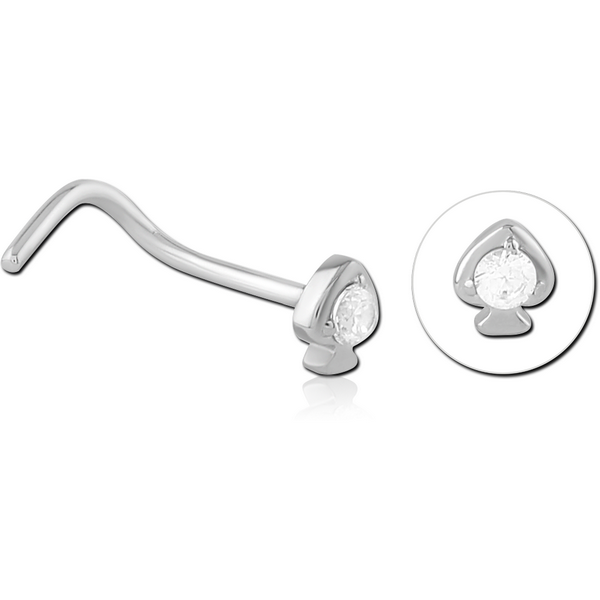 SURGICAL STEEL CURVED JEWELLED NOSE STUD