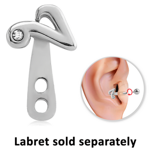 SURGICAL STEEL JEWELLED TRAGUS WRAP - MUSIC NOTE