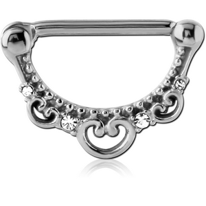 SURGICAL STEEL JEWELLED NIPPLE CLICKER - FILIGREE