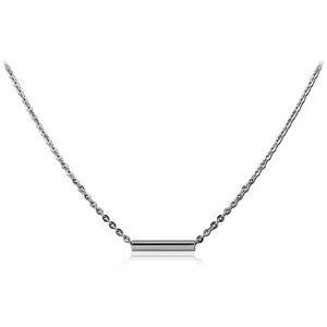 SURGICAL STEEL NECKLACE WITH PENDANT - SQUARE BARS