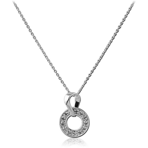 SURGICAL STEEL JEWELLED NECKLACE WITH PENDANT