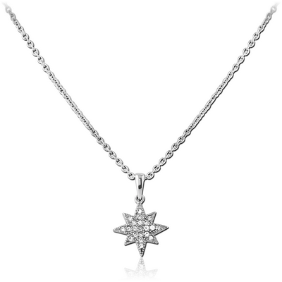 SURGICAL STEEL JEWELLED NECKLACE WITH PENDANT