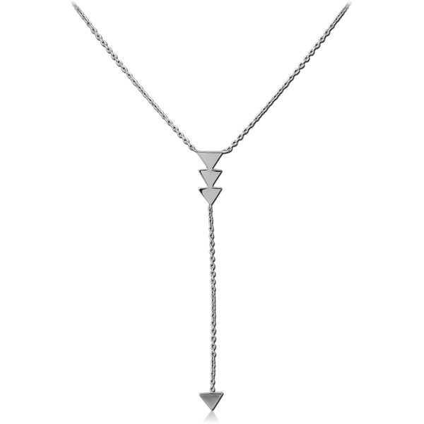 SURGICAL STEEL NECKLACE WITH PENDANT - TRIANGLES