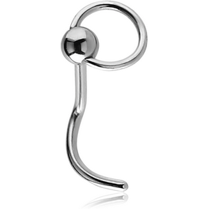 SURGICAL STEEL CURVED NOSE STUD - BALL CLOSURE