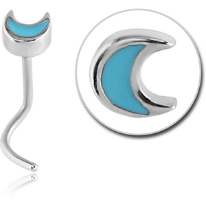 SURGICAL STEEL CURVED NOSE STUD - CRESCENT