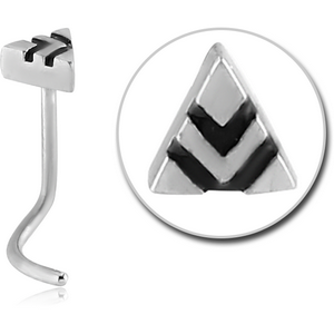 SURGICAL STEEL CURVED NOSE STUD - TRIANGLE