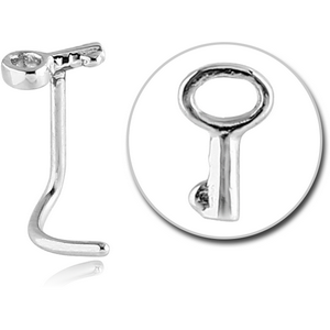 SURGICAL STEEL CURVED NOSE STUD - KEY