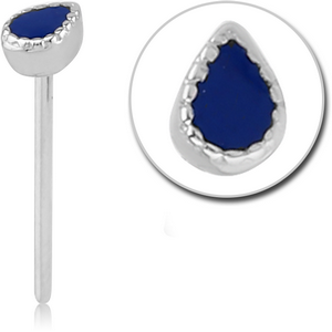 SURGICAL STEEL STRAIGHT NOSE STUD - TEAR DROP