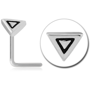 SURGICAL STEEL 90 DEGREE NOSE STUD - TRIANGLE