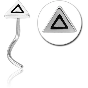 SURGICAL STEEL CURVED NOSE STUD - TRIANGLE