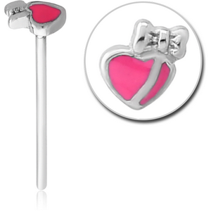 SURGICAL STEEL STRAIGHT NOSE STUD - HEART