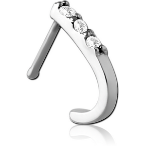 SURGICAL STEEL JEWELLED WRAP AROUND NOSE BONE