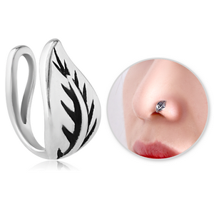 SURGICAL STEEL NOSE CLIP - LEAF