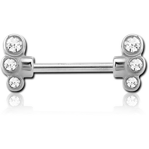 SURGICAL STEEL JEWELLED NIPPLE BAR