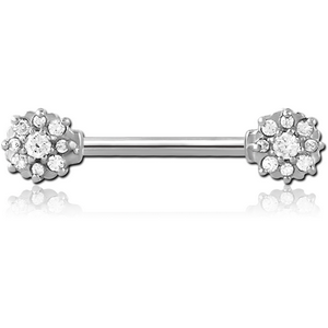 SURGICAL STEEL JEWELLED NIPPLE BAR