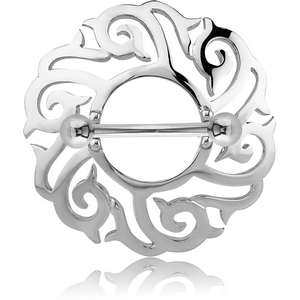 SURGICAL STEEL NIPPLE SHIELD - ROUND FILIGREE