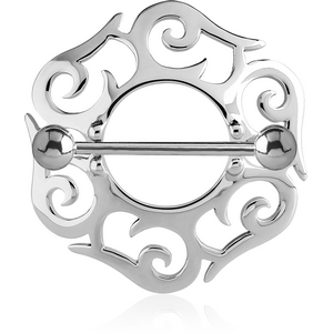 SURGICAL STEEL NIPPLE SHIELD - ROUND FILIGREE