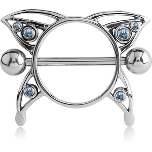 SURGICAL STEEL JEWELLED NIPPLE SHIELD - BUTTERFLY