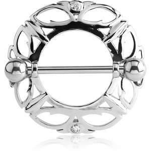 SURGICAL STEEL NIPPLE SHIELD - CIRCLE FILIGREE