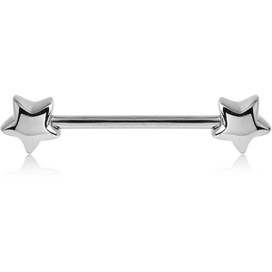 SURGICAL STEEL NIPPLE BAR - STARS