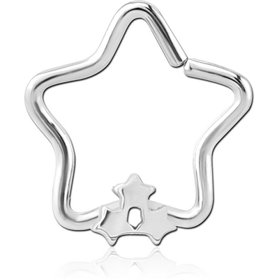 SURGICAL STEEL OPEN STAR SEAMLESS RING - TRIPLE STAR