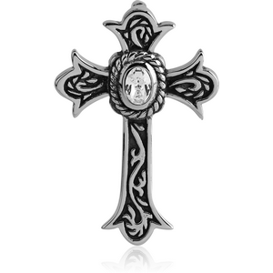 SURGICAL STEEL JEWELLED PENDANT - CROSS