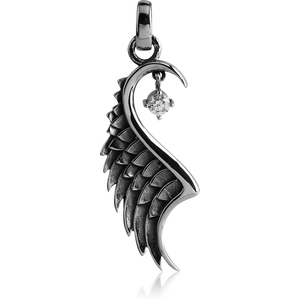 SURGICAL STEEL JEWELLED PENDANT - WING