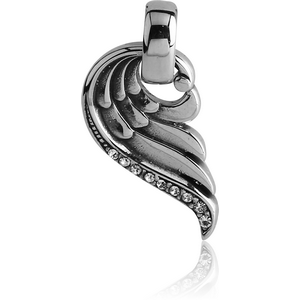 SURGICAL STEEL JEWELLED PENDANT - WING