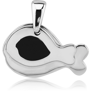 SURGICAL STEEL PENDANT WITH ONYX