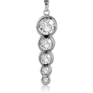 SURGICAL STEEL JEWELLED PENDANT - CIRCLES