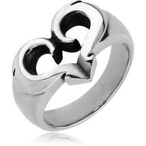 SURGICAL STEEL RING - HEART