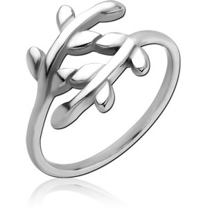 SURGICAL STEEL RING - LEAF