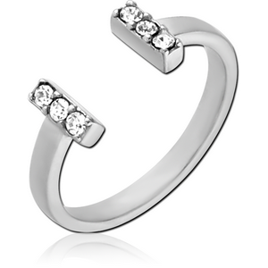 SURGICAL STEEL JEWELLED RING