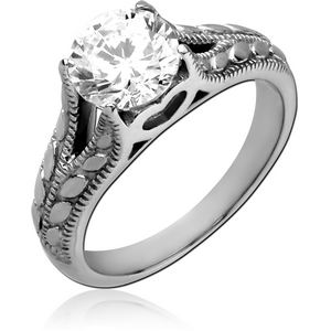 SURGICAL STEEL JEWELLED RING