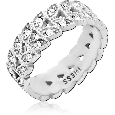 SURGICAL STEEL JEWELLED RING