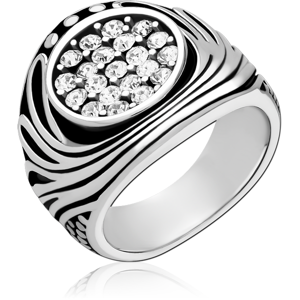 SURGICAL STEEL JEWELLED RING