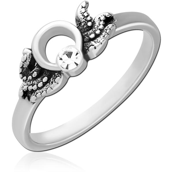 SURGICAL STEEL JEWELLED RING