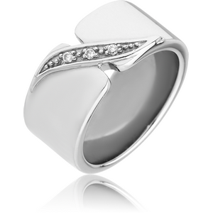 SURGICAL STEEL JEWELLED RING