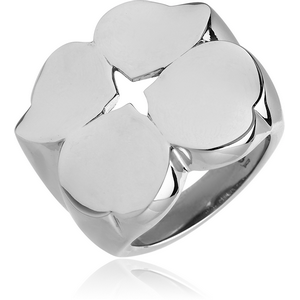 SURGICAL STEEL RING - FOUR HEARTS