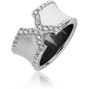 SURGICAL STEEL JEWELLED RING