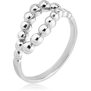 SURGICAL STEEL RING - HALF BALLS