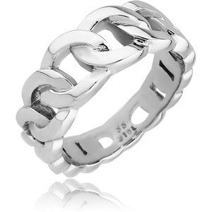 SURGICAL STEEL RING - CHAINED