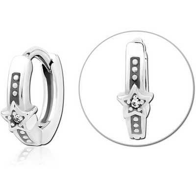 SURGICAL STEEL JEWELLED MULTI PURPOSE HUGGIE PIERCING