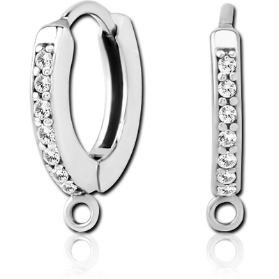 SURGICAL STEEL JEWELLED HUGGIES PAIR