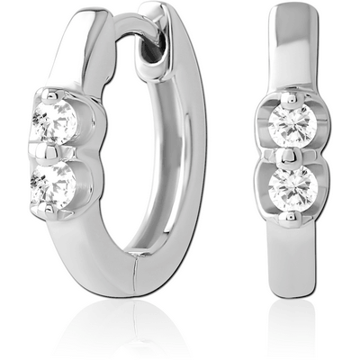 SURGICAL STEEL JEWELLED HUGGIES PAIR