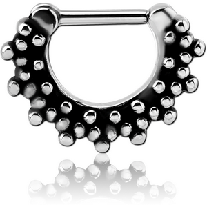 SURGICAL STEEL HINGED SEPTUM CLICKER