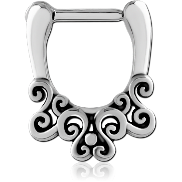 SURGICAL STEEL HINGED SEPTUM CLICKER RING